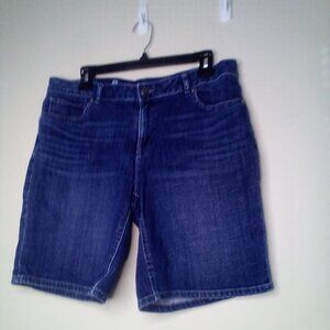 Liz Claiborne Shorts Women 12 Stretch Denim Blue